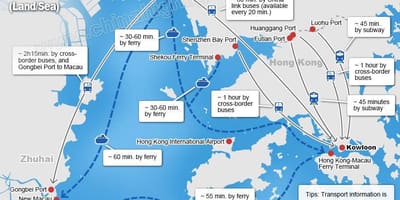 Карта Чжухай паромного терминала